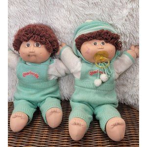 Vintage Cabage Patch Kids Twins, 1985, Set of 2 Dolls